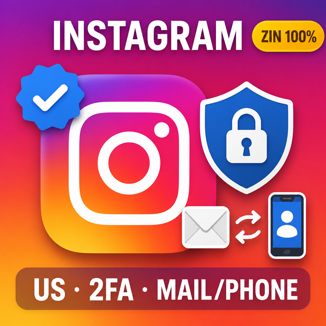 IG TÊN US CÓ 2FA REG LIVE VERY RANDOM MAIL HOẶC PHONE - ZIN 100%