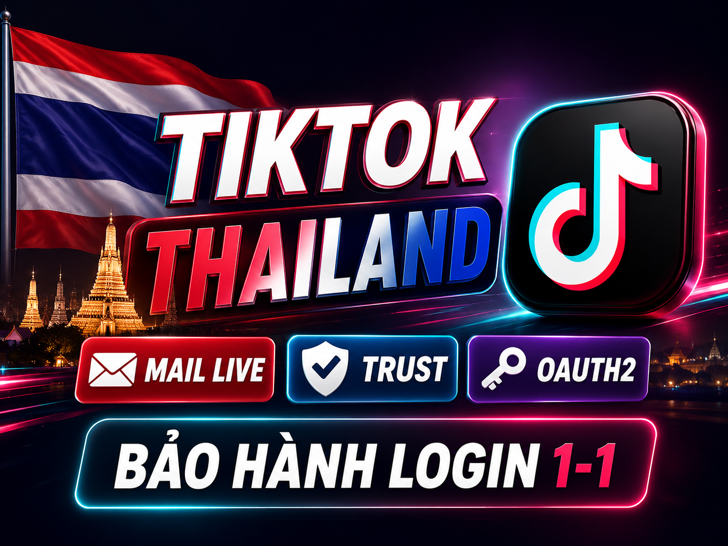 TIKTOK Thailand Mail Live Trust Đọc Code Qua OAuth2 - BẢO HÀNH LOGIN 1-1